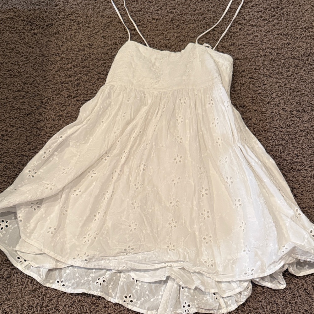 Altar'd State White Eyelet Midi Dress